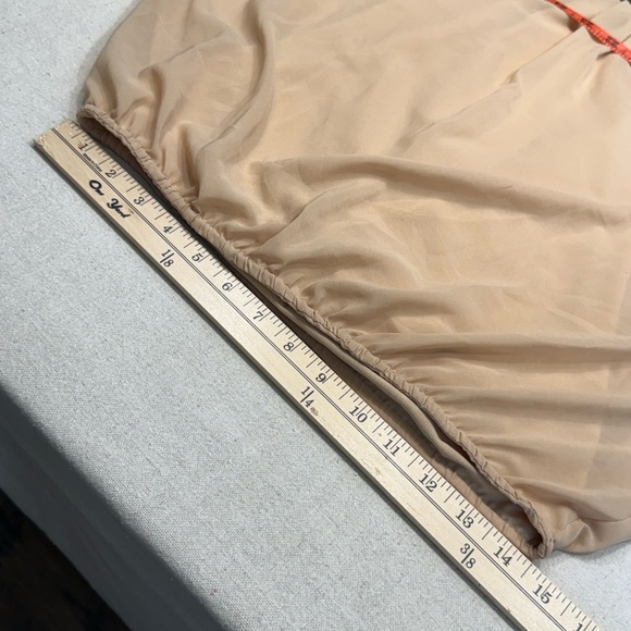 bebe Beige Blouse with Gold Metal Trim & Open Back - Size XS - Picture 15 of 16